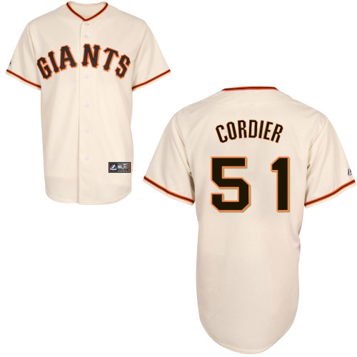Erik Cordier #51 Youth Baseball Jersey-San Francisco Giants Authentic Home White Cool Base MLB Jersey
